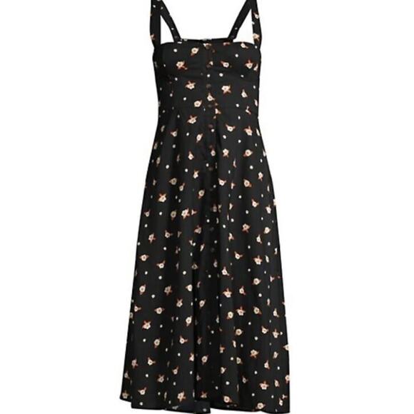 WeWoreWhat Women's Harper Floral Print Midi Dress in Black Multi Large MSRP $245 - Picture 6 of 7